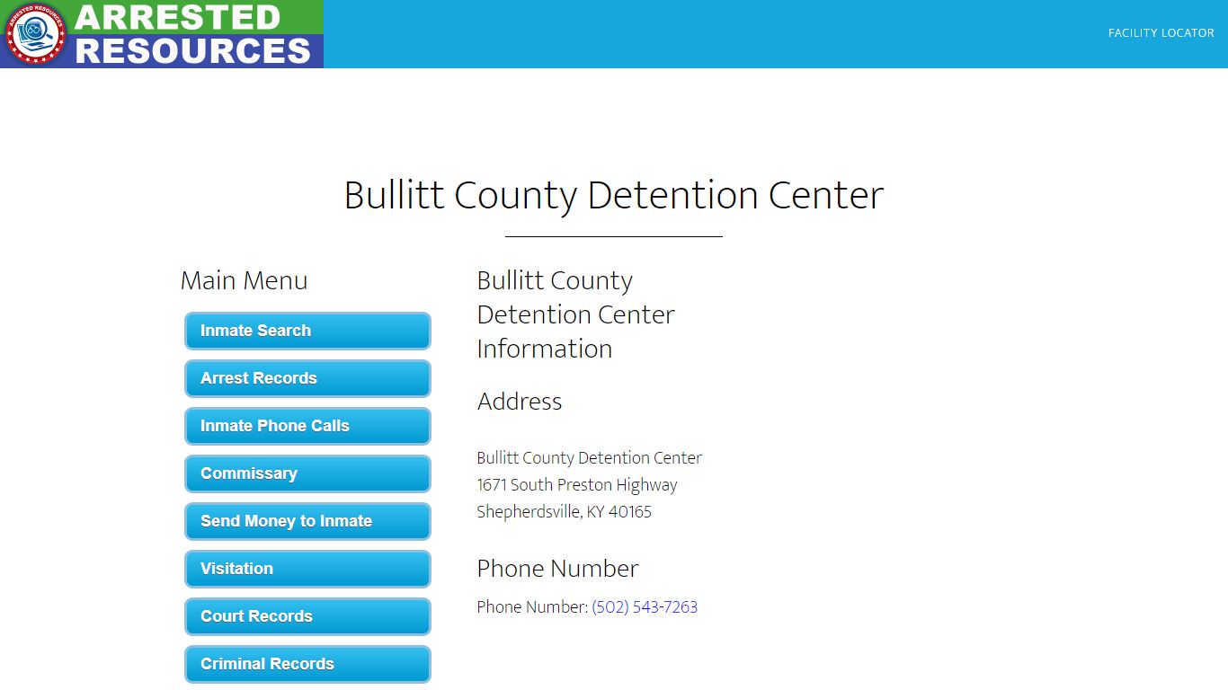 Bullitt County Detention Center - Inmate Search - Shepherdsville, KY